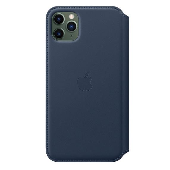 Калъф Apple iPhone 11 Pro Max Leather Folio - Deep Sea Blue (Seasonal Spring2020)