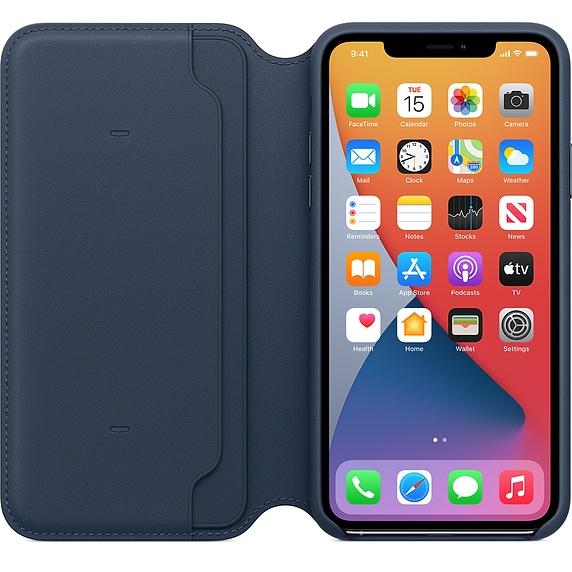 Калъф Apple iPhone 11 Pro Max Leather Folio - Deep Sea Blue (Seasonal Spring2020)