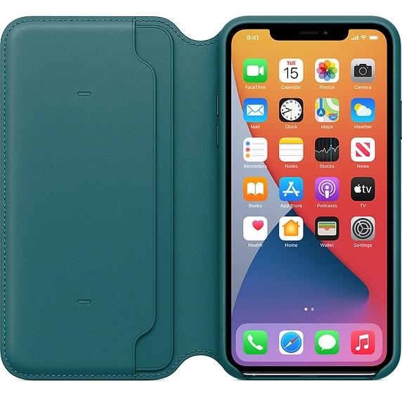 Калъф Apple iPhone 11 Pro Max Leather Folio - Peacock (Seasonal Spring2020)