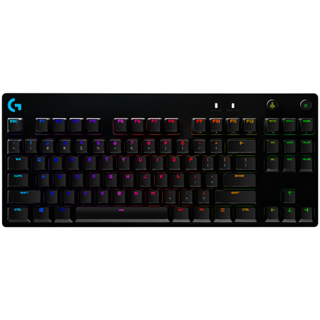 Геймърска Механична клавиатура Logitech LOGITECH PRO X TKL Lightspeed, Tactile, US, BLACK