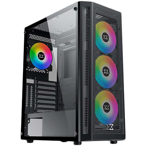 Кутия XIGMATEK Master X EN46331, 1 x HD Audio Out, 2 x USB 2.0, 1 x USB 3.0, Meshed Grill FP & Left TG, ATX/M-ATX/Mini-ITX