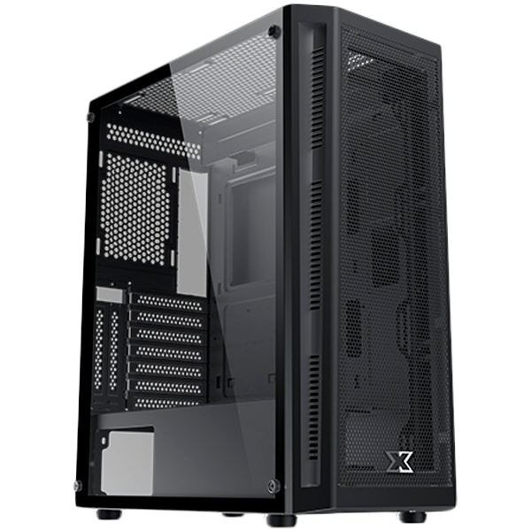 Кутия XIGMATEK Master X EN46331, 1 x HD Audio Out, 2 x USB 2.0, 1 x USB 3.0, Meshed Grill FP & Left TG, ATX/M-ATX/Mini-ITX