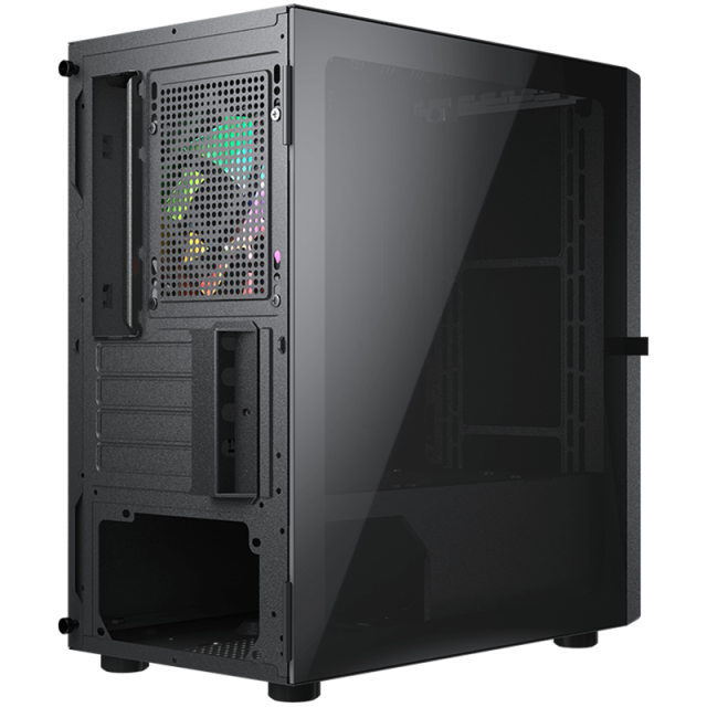 Кутия COUGAR Purity RGB, USB 3.0 x 2, USB 2.0 x 1, Mic x 1 / Audio x 1, Mini ITX / Micro ATX, черна