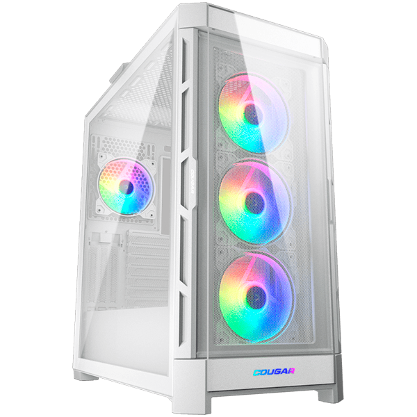 Кутия COUGAR DUOFACE PRO RGB White, Mid-Tower, Tempered Glass, 1x Type-C Gen 2, 2x USB 3.0, 1x USB 2.0, Audio/Mic 3.5mm jack, RGB Button, mITX/mATX/ATX/CEB/E-ATX