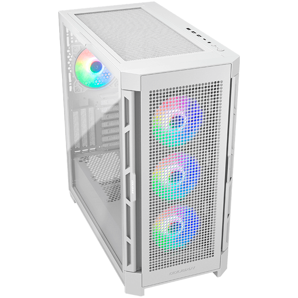 Кутия COUGAR DUOFACE PRO RGB White, Mid-Tower, Tempered Glass, 1x Type-C Gen 2, 2x USB 3.0, 1x USB 2.0, Audio/Mic 3.5mm jack, RGB Button, mITX/mATX/ATX/CEB/E-ATX