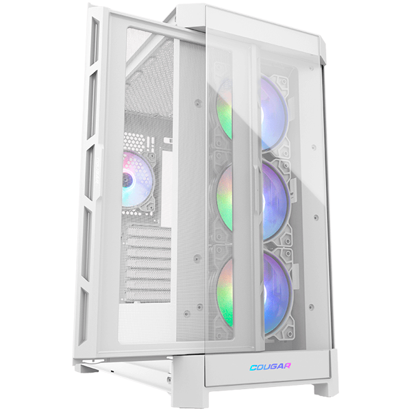 Кутия COUGAR DUOFACE PRO RGB White, Mid-Tower, Tempered Glass, 1x Type-C Gen 2, 2x USB 3.0, 1x USB 2.0, Audio/Mic 3.5mm jack, RGB Button, mITX/mATX/ATX/CEB/E-ATX