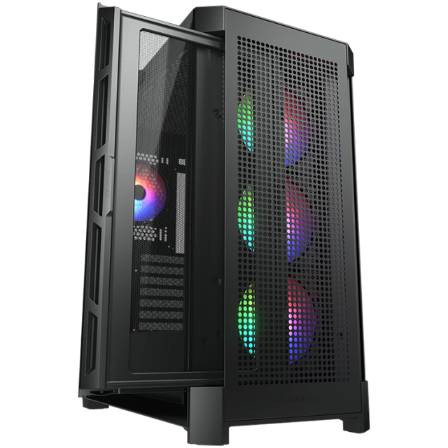 Кутия COUGAR DUOFACE PRO RGB Black, Mid Tower, 2 x USB 3.0, 1 x USB 2.0, Mini ITX / Micro ATX / ATX / E-ATX