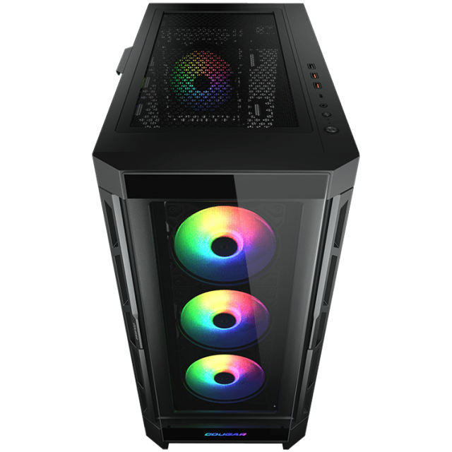 Кутия COUGAR DUOFACE PRO RGB Black, Mid Tower, 2 x USB 3.0, 1 x USB 2.0, Mini ITX / Micro ATX / ATX / E-ATX