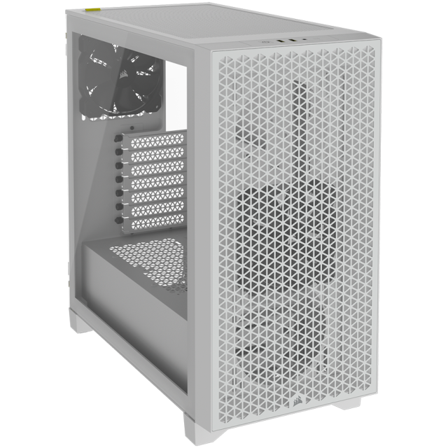 Кутия Corsair 3000D Airflow, 2x USB 3.2 Gen 1 Type-A, ATX, бяла