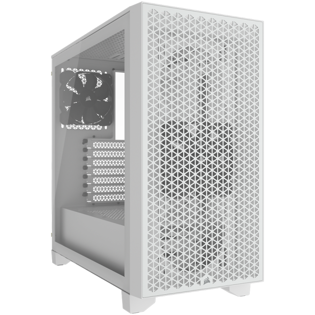 Кутия Corsair 3000D Airflow, 2x USB 3.2 Gen 1 Type-A, ATX, бяла