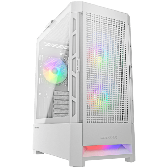 Кутия COUGAR Airface RGB White, Mid Tower, 2 x USB 3.0, 1 x USB 2.0, Mini ITX / Micro ATX / ATX / CEB/ E-ATX