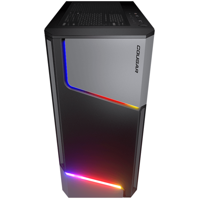 Кутия COUGAR MX360 RGB, Mid Tower, Tempered Glass, USB 3.0 x 2, USB 2.0 x 1, Mic x 1 / Audio x 1, Mini ITX / Micro ATX / ATX