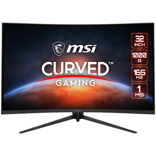 Монитор MSI Optix G321CQP, 31.5" (80.01cm), VA панел, WQHD (2560x1440) , 165Hz, WQHD, 1ms, 100 000 000:1, 250cd/m2, HDMI, DisplayPort,