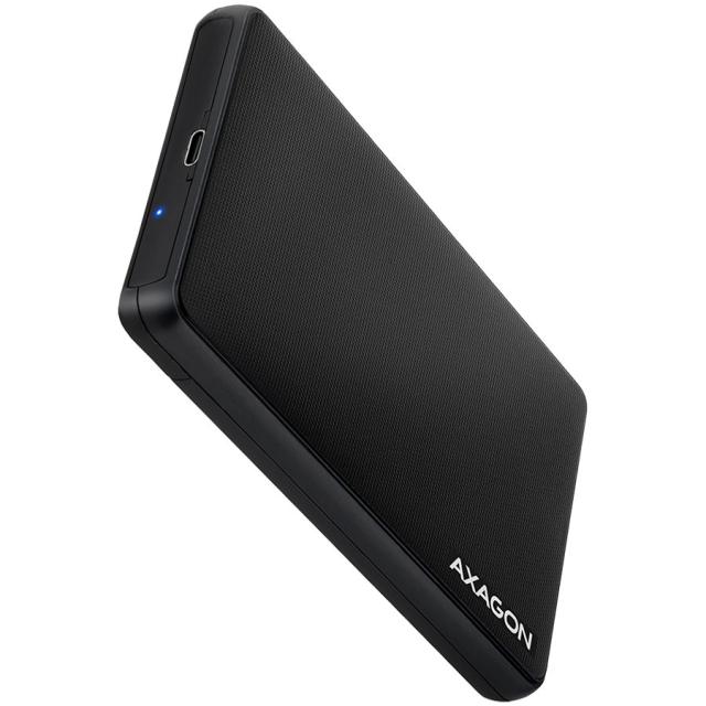 Кутия Axagon EE25-SLC, за 2.5" (6.35 cm) SSD/HDD, SATA III, USB Type-C 3.1, черна