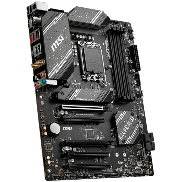 Дънна платка MSI B760 GAMING PLUS WIFI, LGA1700, Intel B760 Chipset, DDR5 up to 6800(OC)MHz, 5x PCIe x16 slot, 4x SATA 6G, 2x M.2 slot, 1x HDMI, 1x DP, ATX 