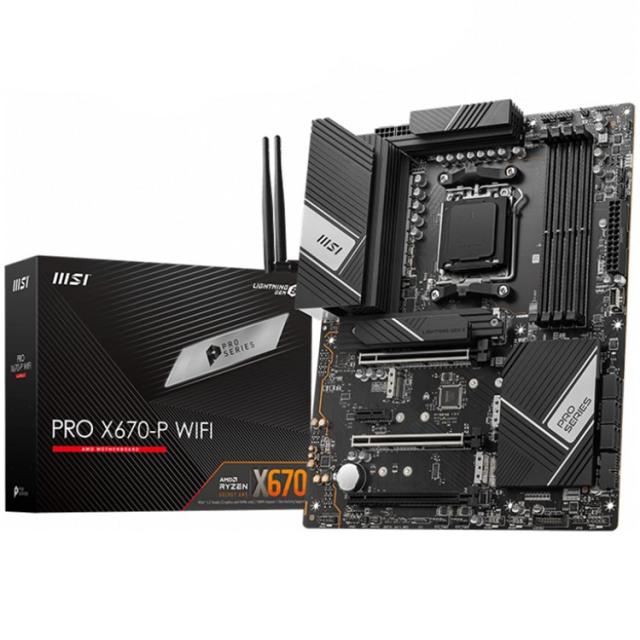 Дънна платка MSI PRO X670-P WIFI, Socket AM5, 4x DDR5, 4x M.2 slots, 3x PCIe x16 slots, Wi-Fi 6E, BT, 1x HDMI, 2x DP, 1x VGA, ATX