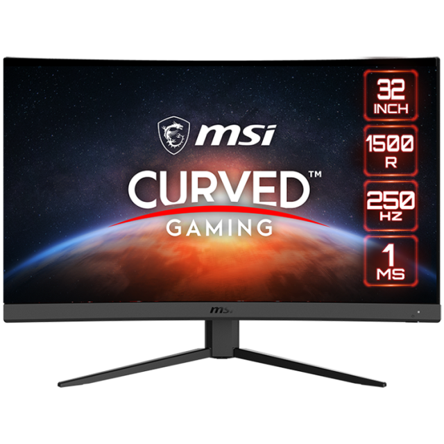 Монитор MSI G32C4X, 31.5" (80.01cm), VA панел, 250Hz, Full HD (1920x1080) 16:9, 1ms, 100 000 000:1, 300cd/m2, DisplayPort, HDMI