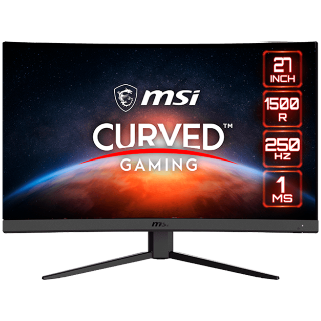 Монитор MSI G27C4X Curved Gaming Monitor, 27.0" (68.58 cm) 250Hz, FHD (1920x1080) 16:9, VA Anti-glare, 1ms, 300nits, 1500R Curve, Freesync Premium, Adjustable Stand, 1x DP, 2x HDMI