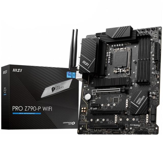 Дънна платка MSI PRO Z790-P WIFI, Z790, LGA1700, DDR5, PCI-E 5.0 (DP&HDMI), 6x SATA 6Gb/s, 4x M.2, 1x USB 3.2 Gen2x2 Type-C, Wi-Fi 6E, Bluetooth 5.3, ATX