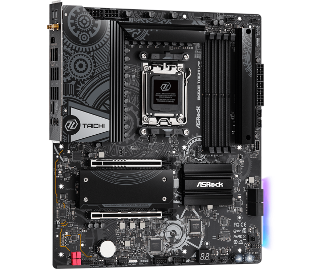 Дънна платка ASRock B650E Taichi Lite Wi-Fi 6Е, B650, AM5, DDR5, PCIe 5.0, 3x M.2, 4x SATA 6Gb/s, 1x USB 3.2 Gen2 Type-C, 10x USB 3.2 Gen2, Bluetooth, E-ATX