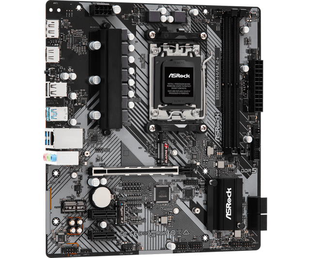 Дънна платка ASRock B650M-H/M.2+, B650, AM5, DDR5, PCIe 4.0, 1x M.2, 4x SATA 6Gb/s, 1x USB 3.2 Gen2 Type-C, 3x USB 3.2 Gen2, Micro ATX