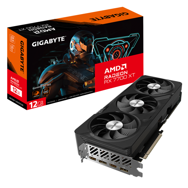 Видео карта GIGABYTE AMD RADEON RX7700 XT GAMING 12GB GDDR6, 192-bit, 2x HDMI, 2x DP