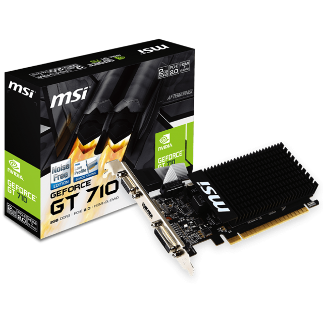 Видео карта MSI NVIDIA GeForce GT710, 2048MB DDR3, 64-bit, PCI Express 2.0, HDMI, DVI-D, D-Sub