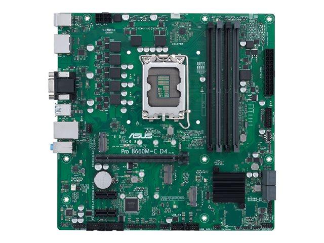 Дънна платка Asus Pro B660M-C D4-CSM, B660, LGA 1700, DDR4, PCI-E 4.0, 4x SATA 6Gb/s, 2x M.2, 2x USB 3.2 Gen 1, VGA, HDMI, DP, mATX