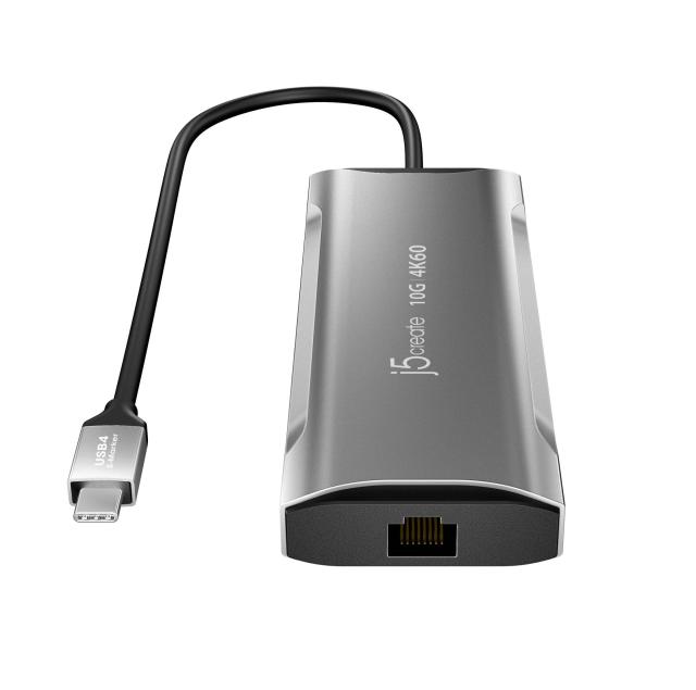 Мултипортов адаптер, j5create Mini Dock JCD393, USB-C E-Mark, USB, HDMI, Ethernet, SD, microSD