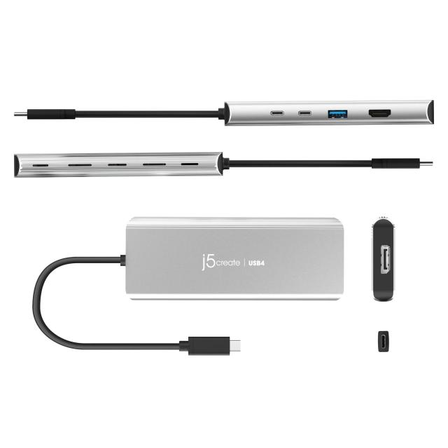 Мултипортов адаптер, j5create Mini Dock JCD401 USB4, USB-C, 4K HDMI