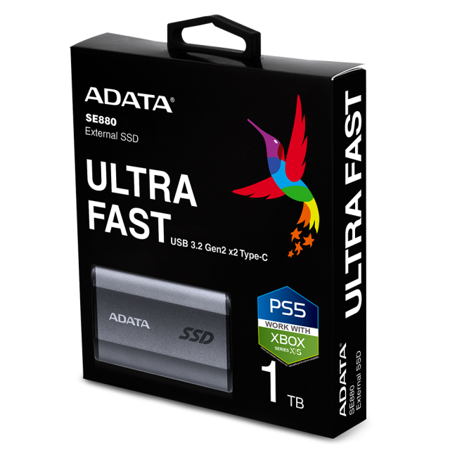 ADATA EXT SSD SE880 1T, USB 3.2 Gen2 x2 Type-C, GRAY