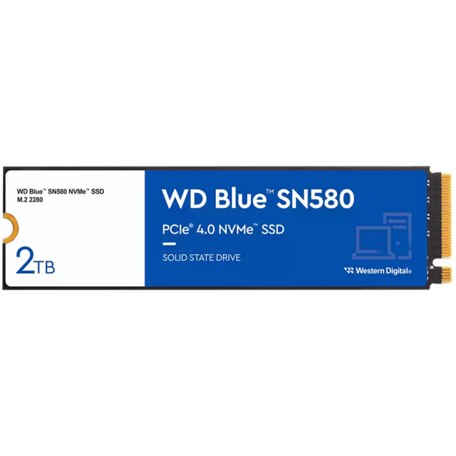 Western Digital Blue SN580 2TB M.2 SSD, PCIe Gen4 NVMe 1.4b