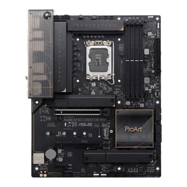Дънна платка ASUS ProArt B760-Creator WiFi, LGA 1700, 4x DDR5, PCIe 5.0, 3 x M.2, 4x SATA 6Gb/s ports, Wi-Fi 6, BT, 1x USB Type-C, ATX