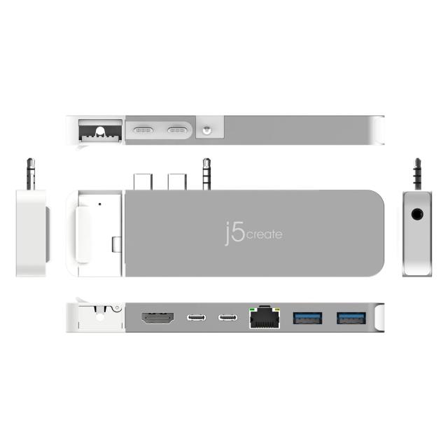Мултипортов адаптер j5create JCD395, USB4 Hub, MagSafe Kit, За MacBook Pro 2021/2022