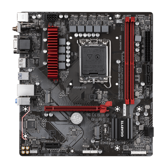 Дънна платка Gigabyte B760M Gaming AC, B760, LGA1700, DDR4, PCI-E 4.0, 4x SATA 6Gb/s, 2x M.2,  Wi-Fi 6, Bluetooth 4.2, VGA, HDMI, DP, Micro ATX