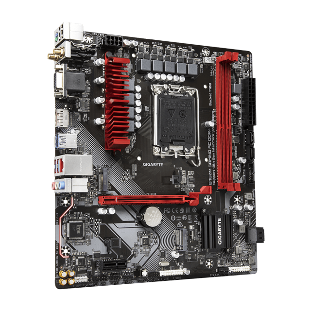 Дънна платка Gigabyte B760M Gaming AC, B760, LGA1700, DDR4, PCI-E 4.0, 4x SATA 6Gb/s, 2x M.2,  Wi-Fi 6, Bluetooth 4.2, VGA, HDMI, DP, Micro ATX