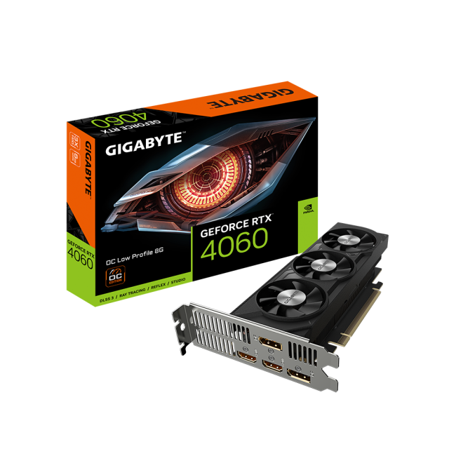 Видео карта GIGABYTE GeForce RTX 4060 OC Low Profile 8GB GDDR6, 128-bit, 2x HDMI, 2x DP