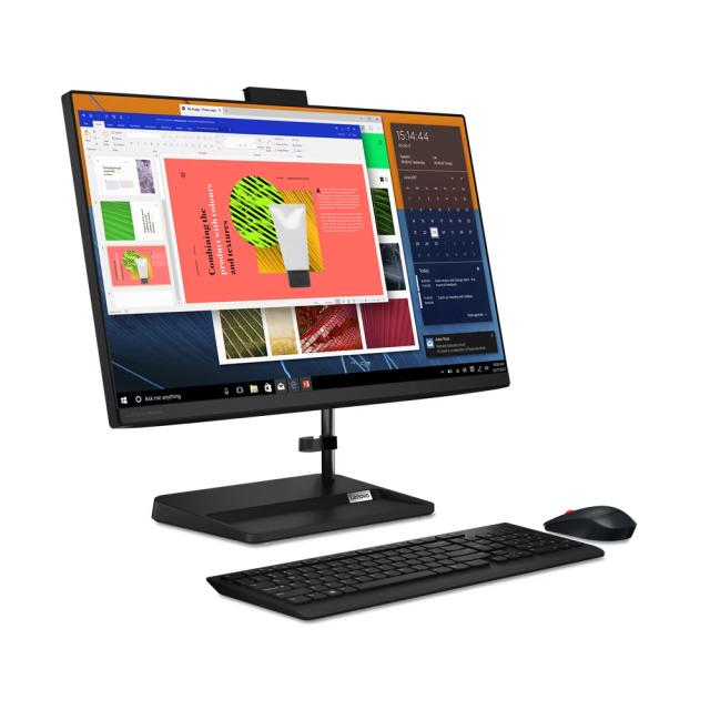 All in One компютър Lenovo IdeaCentre AIO 3 24ALC6, (4-ядрен) AMD Ryzen 3 7330U 2.3/4.3GHz, 23.8" (60.45cm) Full HD IPS Anti-Glare дисплей, 8GB DDR4, 256GB SSD NVMe, 2x USB 3.2 Gen 1, Free DOS