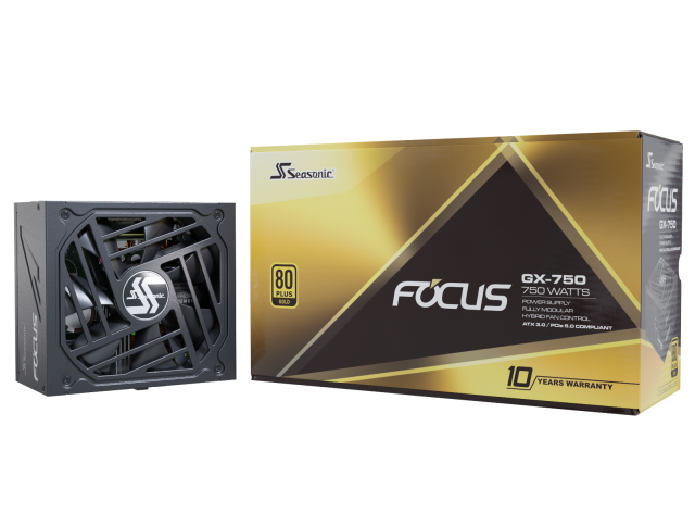 Захранване SEASONIC FOCUS GX-750 750W, 80+ Gold PCIe 5.0, Fully Modular