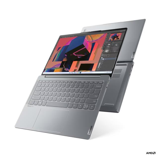 Лаптоп LENOVO Yoga Slim 6 14APU8, AMD Ryzen™ 7 7840U (8C / 16T, 3.3 / 5.1GHz, 8MB L2 / 16MB L3), 14.0" (35.56 cm) WUXGA (1920x1200) OLED 400nits Glossy, 60Hz, 16GB LPDDR5, 1TB SSD, Free DOS
