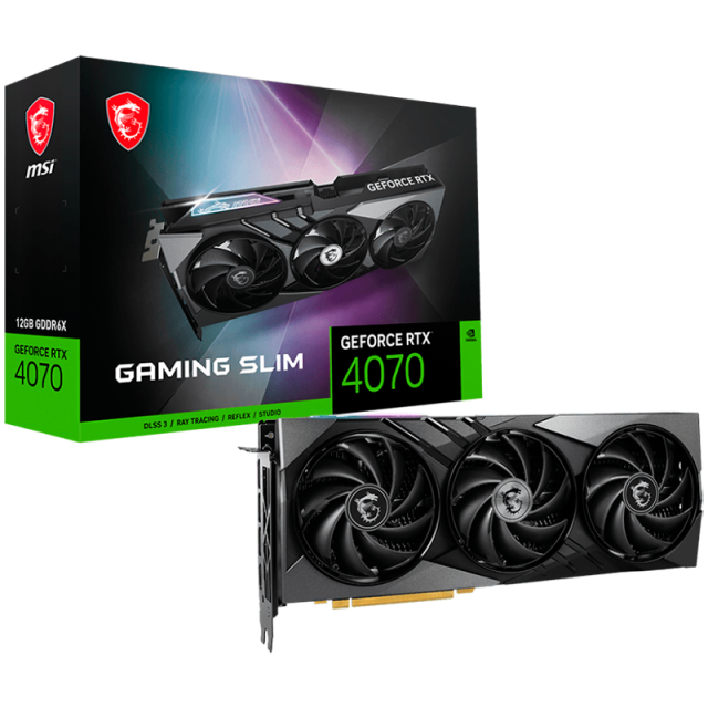 Видео карта MSI GeForce RTX 4070 GAMING SLIM 12G, 12GB GDDR6X, 192bit, HDMI, 3x DP