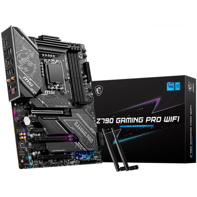 Дънна платка MSI MPG Z790 GAMING PRO WIFI, LGA 1700, 4x DDR5, 3.0 x16 slot, 3x M.2 slots, 1x USB 3.2 Gen 2 (Type-C), 4x USB 3.2 Gen 1, 1x HDMI, ATX