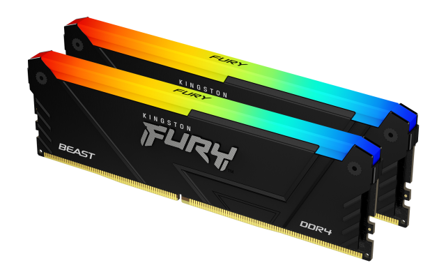 Памет Kingston FURY Beast Black RGB 16GB (2x8GB) DDR4 3200MHz, CL16, 1.2V