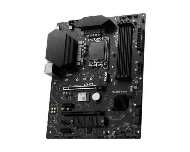 Дънна платка MSI PRO Z790-S WIFI, Z790, LGA1700, DDR5, PCI-E 4.0, 4x SATA 6Gb/s, 2x M.2, 1x USB 3.2 Gen 2x2 20Gbps Type-C, 2.5G LAN, Wi-Fi 6E, Bluetooth 5.3, ATX