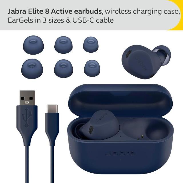 Слушалки Jabra Elite 8 Active, Bluetooth, Navy