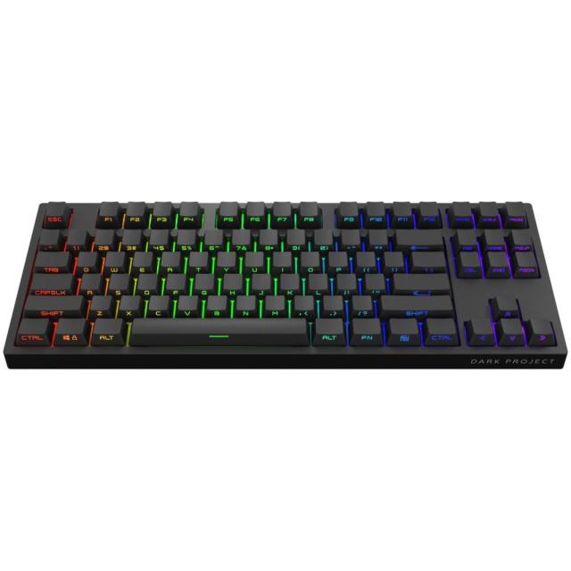 Геймърскa механична клавиатура Dark Project KD87A Black TKL PBT - HS Gateron Optical Red Switch, RGB