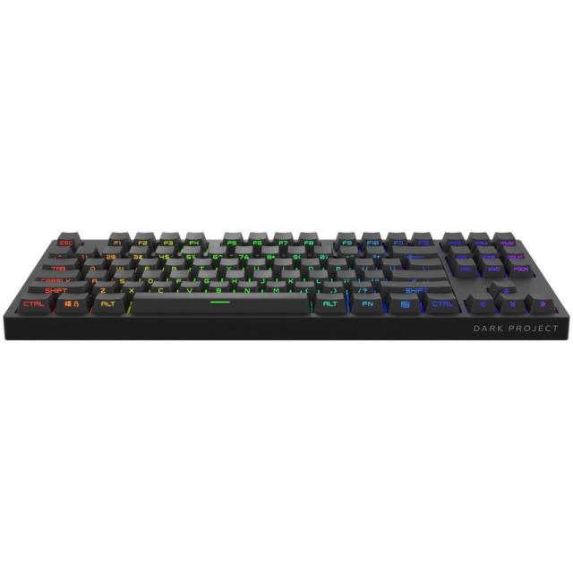 Геймърскa механична клавиатура Dark Project KD87A Black TKL PBT - HS Gateron Optical Red Switch, RGB