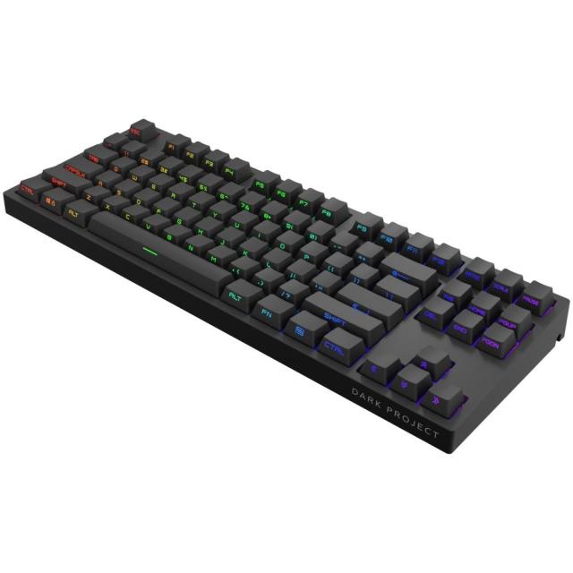 Геймърскa механична клавиатура Dark Project KD87A Black TKL PBT - HS Gateron Optical Red Switch, RGB