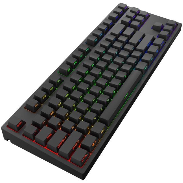 Геймърскa механична клавиатура Dark Project KD87A Black TKL PBT - HS Gateron Optical Red Switch, RGB