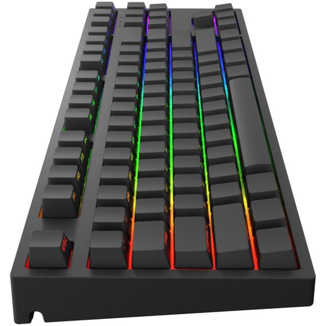 Геймърскa механична клавиатура Dark Project KD87A Black TKL PBT - HS Gateron Optical Red Switch, RGB